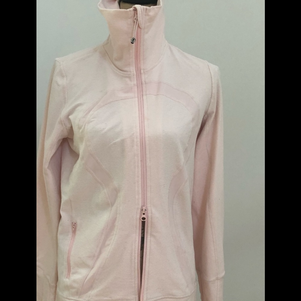 Pink and White striped Lululemon jacket size 10